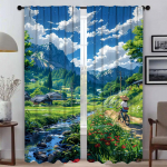 Suvine pimenduskardin tuppa, 2 paneeliga vahesein, elegantsed toa kardinad, t&uuml;ll magamistuppa, rulood, Halloweeni kaunistus koju W50xH70cmx2pcs-CL