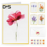 10 tk. M&auml;rkmekaarte Kullast fooliumist lillekujundusega &otilde;nnitluskaardid &uuml;mbrike ja kleebisega s&uuml;nnip&auml;evaks pulma-aastap&auml;eva &auml;rikogunemiseks 10pcs