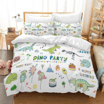 Multikakujulised Dinosaurus-voodipesukomplektid 3D Dino Katteks Poistele Lastele Armas Loomamaailma Magamistoa Kaunistus Laste Kingitus 135x200cm-2pcs