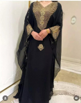 Uus stiilne Maroko kaftan Georgette jakk-kleit Islami kaftan Dubai XS must