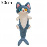 50 cm Creative Different Pupill Shark Cat Doll Magamispadi Kawaii Rahustav Kassi Pehme m&auml;nguasi Pika triibulise jalaklambriga nukk 50cm