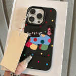 Nahatunnetusega telefoni&uuml;mbris iPhone 11 13 16 Pro Maxile, iPhone XR XS Maxile, 14 15 Pro Maxile, 12 13 Pro Maxile, 16 Plusile, 13 Prole, 14 Prole, multifilmimaalinguga makarooniv&auml;rvides iPhone 16 Pro Max roosa