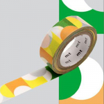 Masking tape demi-cercles - Argent, vert, jaune - 1,5 cm x 7 m