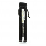 Pierres et Min&eacute;raux. Stylo min&eacute;raux Topaze du Br&eacute;sil. Couleur noir.