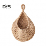 Heegeldatud rippuv puuviljakorv Dekoratiivne k&auml;sitsi valmistatud k&ouml;&ouml;giviljade hoiukorv V&otilde;rkkott Ruumis&auml;&auml;stlik puuviljade vitriin Koduk&ouml;&ouml;gi sisustus S beež