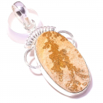 Picture Jasper Gemstone Pendant Handmade Gift Antique Design Jewelry 2 m8d47