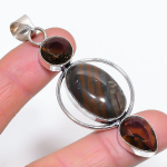 Natural Red Snakeskin, Topaz 925 Sterling Silver Jewelry Pendant 2.96 b2v44