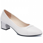 Pehmest nahast kingad kevad- ja s&uuml;gisstiilis paksu kontsaga &uuml;hekordsed kingad Mugavad keskmise kontsaga madala suuga professionaalsed kerged naistekingad 41