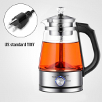 110V USA standard automaatne klaasist teekeetja &ndash; must teekann pihustuskeetmisega Tea kettle