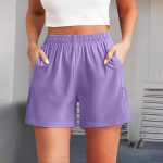 Naiste vabaaja &uuml;hev&auml;rvilised elastse v&ouml;&ouml;koha sirge vabaaja taskutega p&uuml;ksid S