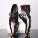 Meeste Mood Vintage Pannal Derby Kingad Meeste Nahast Ametlikud Kingad Pulmapeo Kingad Meeste &Auml;ri-Kontori Oxfordid Slip-On Lamedad Kingad 9.5 pronksi