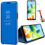 Coque bleu pour xiaomi redmi a1/a2 avec 2 verres tremp&eacute;s - clear view protection anti-rayures