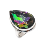 Mystic Topaz Handmade 925 Sterling Silver Jewelry Ring Size 7 o3i37