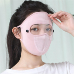 Ice Silk p&auml;ikesekaitsemask eemaldatavate p&auml;ikeseprillidega suvine UV-vastane hingav kogu n&auml;gu, v&auml;lijalgrattaspordivarustus roosa