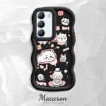 V&auml;rvitud muster Big Wave Edge pehme silikoon materjal Macaron telefoni &uuml;mbris p&otilde;rutuskindel kaitsev kummist korpus OnePlus Vivo Motorola Moto jaoks Vivo Y36 roosa