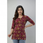 Naiste Disainer Vabaaja Tavaline Tr&uuml;kitud Top Kurta Bollywoodi Peoriided Tuunika Kurti SC-2112546a L-40