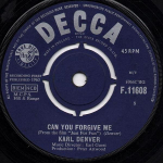 7-tolline plaat KARL DENVER - Kas sa saad mulle andestada F11608 Decca 1963 UK Rock Kasutatud