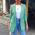 Naiste &uuml;hev&auml;rviline mood rev&auml;&auml;r Slim Fit piluga taskuga kardigan &uuml;likonnamantel L must