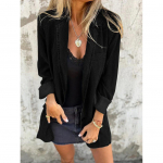 Naiste &Uuml;legabariidiline Denim Jakk Vintage Pikkade Varrukatega N&ouml;&ouml;pidega Boyfriend Jean Jakk S&uuml;gisjakk XXXL must