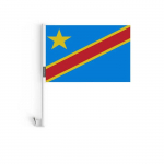 Drapeau Voiture &ndash; R&eacute;publique D&eacute;mocratique du Congo &ndash; 14 x 21 cm &ndash; 10 t&uuml;kki &ndash; pol&uuml;ester &ndash; v&auml;limine