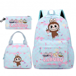 3 tk/komplekt Seljakott t&uuml;drukule kooli teismelisele &otilde;pilasele seljakott naistele seljakott l&otilde;unakottide ja pliiatsikotiga, kalasoomuste stiilis kotid