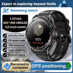 2025 Uus GPS nutikell meestele Bluetooth k&otilde;ne 100+ sporti GPS j&auml;lgimiskellad H&auml;&auml;lassistent Veekindel nutikell Androidile iOSile Silicone Belt must
