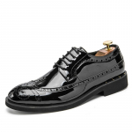 Formaalsed Oxfords Kingad Meestele Must Kuld Lakknahast &Auml;ri Paelad Wingtip Varvas Brogue Pulmad Meeste Pidulikud Kingad 38 must