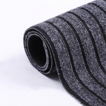 Libisemiskindel pol&uuml;prop&uuml;leenist seitsme triibuga uksematt k&ouml;&ouml;ki, r&otilde;dule v&otilde;i koridori Kitchen Mat Set 50*80cm + 50*180cm tumehall v&auml;rv