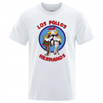 LOS POLLOS Hermanos Naljakas Tr&uuml;kiga T-s&auml;rk Meeste Mood Vabaaja L&uuml;hikeste Varrukatega Suvine Puuvillane Hingav T-s&auml;rk Kana Vennad T-s&auml;rk XXXXXL
