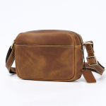 Retro Crazy Horse Nahast Meeste Crossbody Kott - Ehtne Lehma Nahast &Otilde;lal Kullerikott pruun