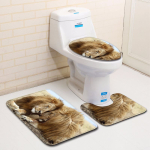 3D l&otilde;vi vannituba tualett Kolmeosaline p&otilde;randamatt Uksematt Vannitoa vaip Three-piece set 45 * 75cm