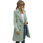 Mood Naiste Vabaaja &Uuml;hev&auml;rviline Mantel T&auml;iskasvanutele S&uuml;gis Elegantne Mood Pikkade Varrukatega Rev&auml;&auml;rkraega Kahepoolse Kinnitusega V&ouml;&ouml;ga Trench Coat S khaki