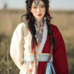 Mongoolia naiste ristkraeline tiibeti r&uuml;&uuml;: S&uuml;gis/Talv Esitlus kost&uuml;&uuml;m Large