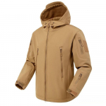 Veekindel fliisvoodriga jakk t&otilde;mblukuga taskutega Meeste v&auml;listingimustes Softshell kapuutsiga matkajakid Mantel Tuulejoped 3XL khaki