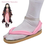Mood Kuum Anime Deemonitapja Kimetsu No Yaiba Cosplay Aksessuaarid Kamado Nezuko Cosplay Puukingad Kimono pl&auml;tud Geta Sussid Kingad 34-35 roosa