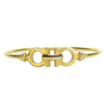 Used Salvatore Ferragamo Bangle Gancini metal 21.5g gold plating