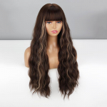 Naiste mood heleblond pikk laineline parukas tukkidega s&uuml;nteetilisest kiust naturaalne laineline igap&auml;evane Cosplay peoaegne laineline parukas