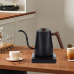 Electric Kettle Sturdy Boil Dry Protection Fast Heating for Pour over Coffee Black Black wood grain