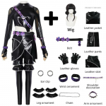 Rumi Zoey Mira Cosplay Cosplay Kost&uuml;&uuml;m Parukas T&uuml;drukute Must Kuldne &Uuml;likond Laste Halloweeni Peo Rollim&auml;ngu Riietus S