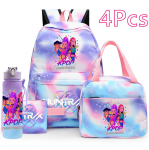 4 tk/komplekt Anime K-Pop tr&uuml;kitud seljakott, k&auml;ekott, pliiatsikott koos 750 ml veepudeliga teismelisele poisile/t&uuml;drukule, koolikott, suur mahutavus, veekindel raamatukott