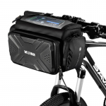 Veekindel kokkupandav jalgrattakott, suure mahutavusega eesmine toruga jalgrattakott 4l must