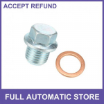 M14x15 Car Oil Drain Plug w Washer MD050316 1 Set for Mitsubishi Silver
