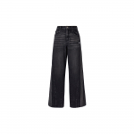 Adidas Originals Adicolor Klassikaline Madu Aasta Piiratud Lai Jalg Triibulised Spordi teksap&uuml;ksid Naiste teksap&uuml;ksid Keskmine-Denim Must JX6865 25