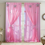 2 tk roosad valekardinaprintidega kardinad sobivad magamistoa elutoa k&ouml;&ouml;gi kaunistamiseks kodu kaunistamiseks akna kaunistamiseks 100*130 Grommet Top 1pcs