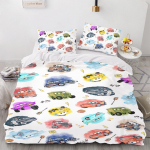 Lightning McQueen Tekikoti Komplekt Tekk Voodipesu 3D Laste Voodipesu Komplekt 3-osaline 1 Tekikate Kuninglik Suurus EU Single(135*200cm)3pcs