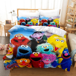 Sesame Street Anime Kodu Magamistuba Tekk P&otilde;hjamaade pol&uuml;estermaterjal sobib lastele ja t&auml;iskasvanutele 3-osaline komplekt AU Single(140*210cm)3pcs