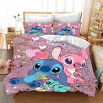 Stitch tr&uuml;kitud magamistoa voodipesukomplekt tekikott J&otilde;ulukingitused Mugavus Multikas Padjap&uuml;&uuml;riga lastele sobiv ja t&auml;iskasvanutele 150*200cm 3pcs