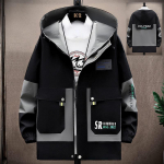 Kevadkapuutsiga vabaaja meeste jope T&auml;navar&otilde;ivad Windbreaker Bomber jakid jakk meestele XXXL must