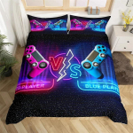 Videom&auml;ngukontrolleri Kuningas Tekikate M&auml;nguri Voodipesukomplekt &Uuml;heinimese Poistele T&uuml;drukutele Teismelistele M&auml;ngija Mikrokiud M&auml;ngutekk EU Single(135*200cm)3pcs