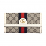 Gucci Ophidia logoriba l&otilde;uendi ja nahaga pikk klapiga rahakott Naiste rahakotid Eebenipuu Valge 523153-96IWG-9794 Box(Basic Set+Box)